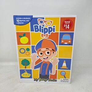Blippi My Busy Books Activity Set Storybook 10 Figurines and Playmat Phidal